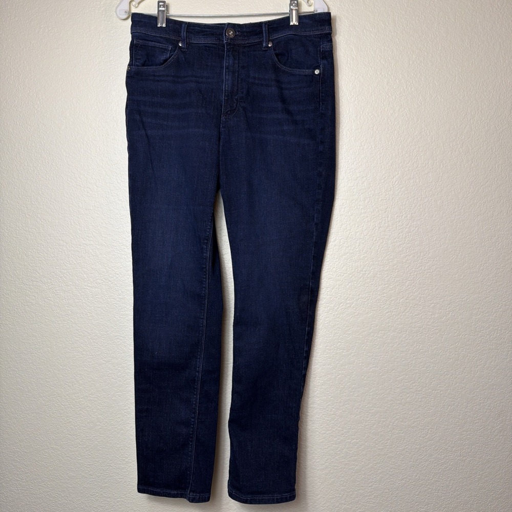 J. Jill Jeans Womens 10 High Waisted Straight Leg Blue Denim Pants Tencel